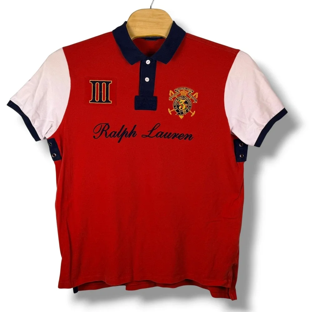 Polo Ralph Lauren Polo Shirt Men XXL Red Custom Snow Polo Challenge Cup Crest